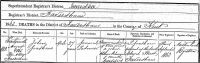 Register entry for death certificate of John Goatham