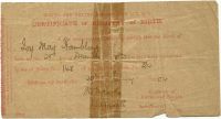 Birth certificate (short) for Ivy May Hambling