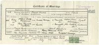 Certificate for the marriage of Alfred Charles Hemmings to Rose Elizabeth Partleton