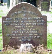 The grave of John Edmunds Spurrell and his wife Ethel Rose nee White