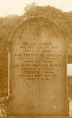 The grave of Isaiah Inman, his nephew Frederick Inman and the latter's grandson Alec Richard Cawood